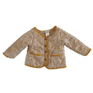 Nicole Miller New York Baby Tan & Yellow Puff Jacket size 12M